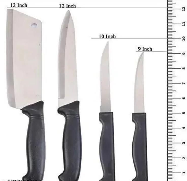 Premium Wooden Chopping Board with Sharp Knifes & Scissors