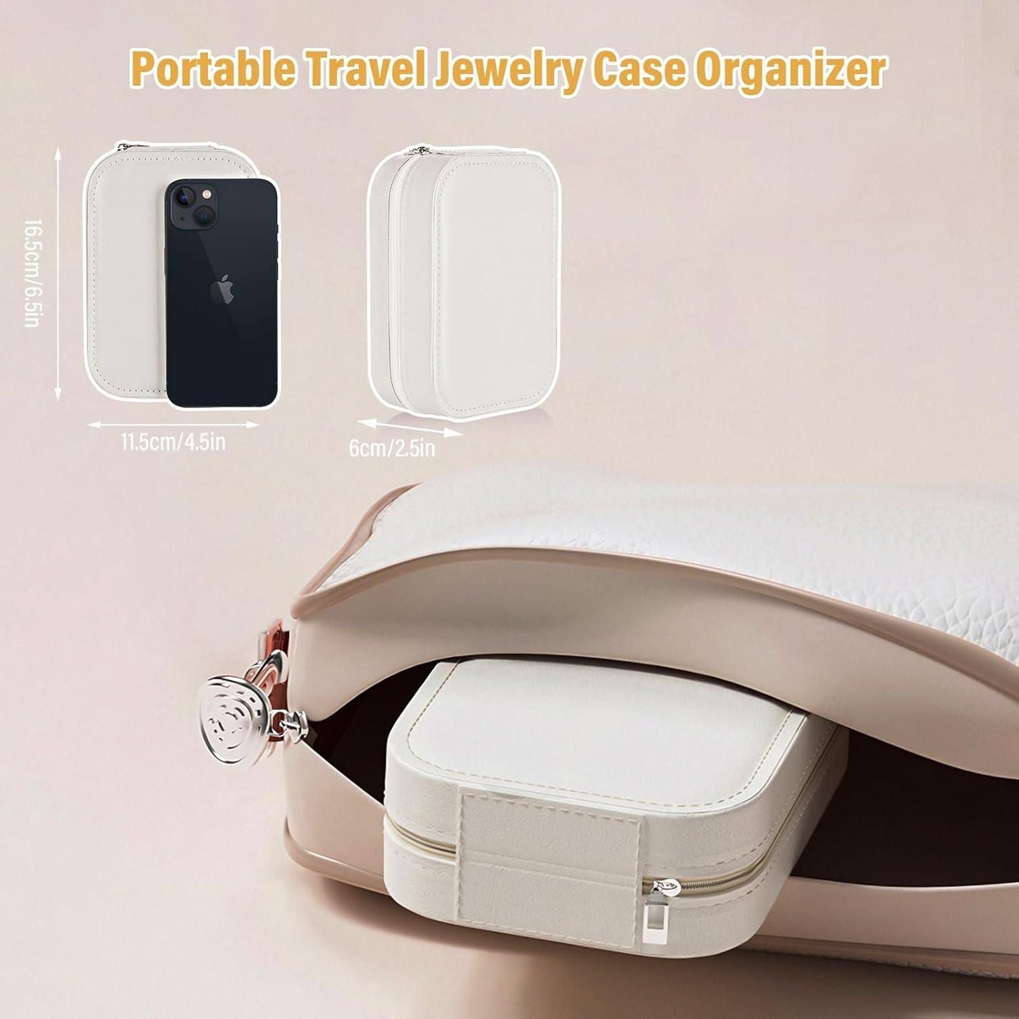 Portable LED Makeup Organizer with Mirror & USB Rechargeable Light