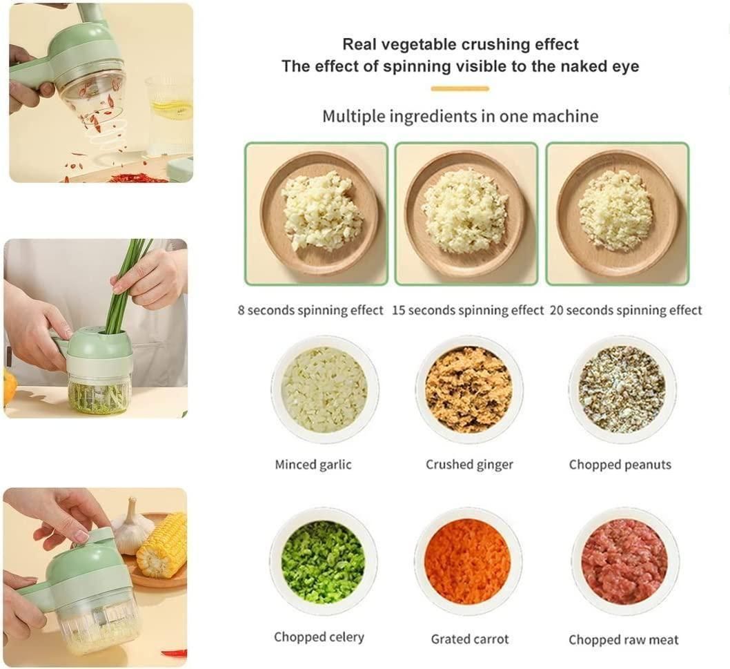 Quick Chopping 4-in-1 Electric Veggie Cutter