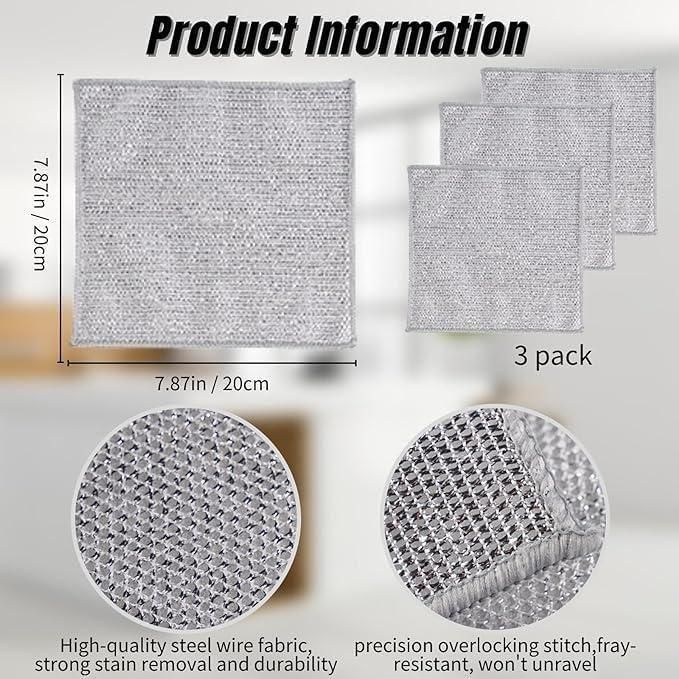 Multipurpose Dishwashing Scrubber Rags – Oil & Grease Remover, Fast Dry & Reusable