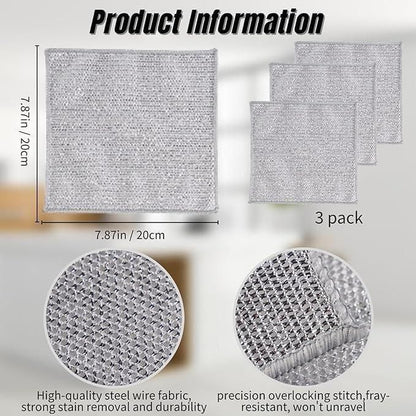Multipurpose Dishwashing Scrubber Rags – Oil & Grease Remover, Fast Dry & Reusable