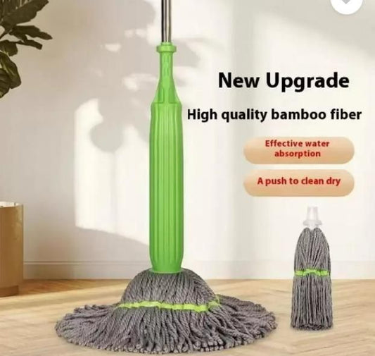 2-in-1 Dehydrated Mop with Twist Handle – Hands-Free, Easy Floor & Wall Cleaning