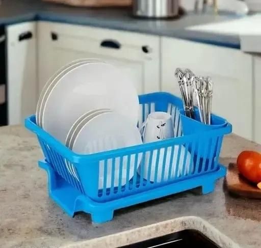 Large Multipurpose Kitchen Dish Drainer – Durable Plastic Sink Rack & Drying Basket
