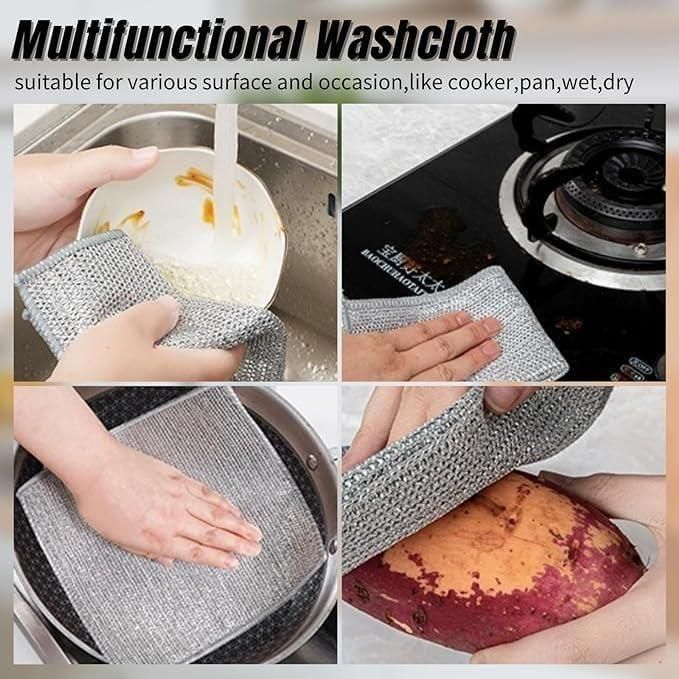 Multipurpose Dishwashing Scrubber Rags – Oil & Grease Remover, Fast Dry & Reusable