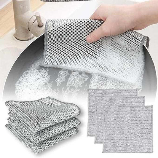 Multipurpose Dishwashing Scrubber Rags – Oil & Grease Remover, Fast Dry & Reusable