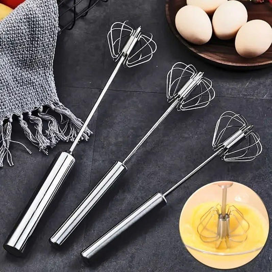 Effortless Hand Push Stainless Steel Whisk – The Ultimate Semi-Automatic Blender for Every Kitchen!