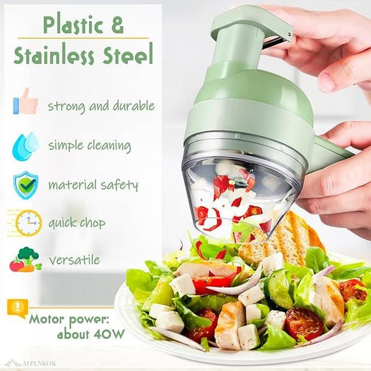 Quick Chopping 4-in-1 Electric Veggie Cutter