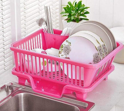 Large Multipurpose Kitchen Dish Drainer – Durable Plastic Sink Rack & Drying Basket