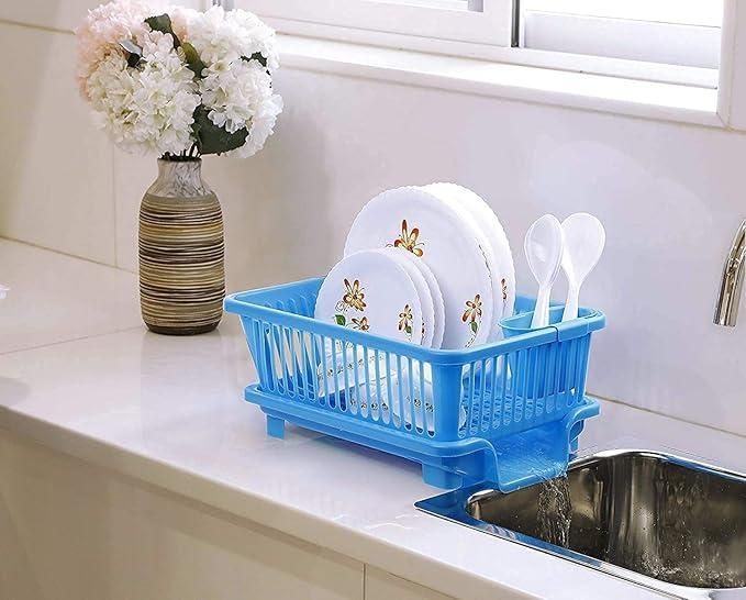 Large Multipurpose Kitchen Dish Drainer – Durable Plastic Sink Rack & Drying Basket