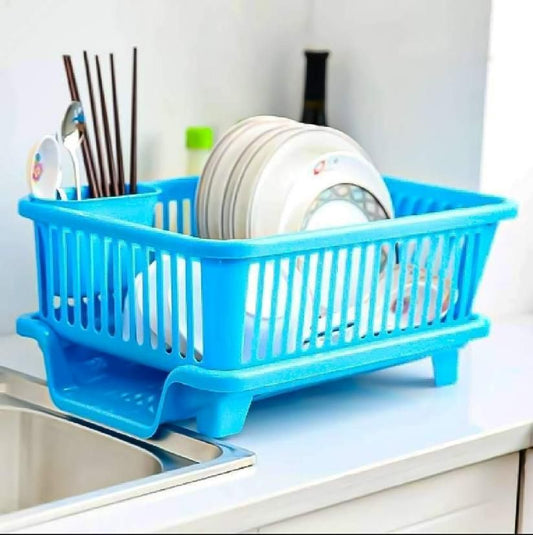 Large Multipurpose Kitchen Dish Drainer – Durable Plastic Sink Rack & Drying Basket