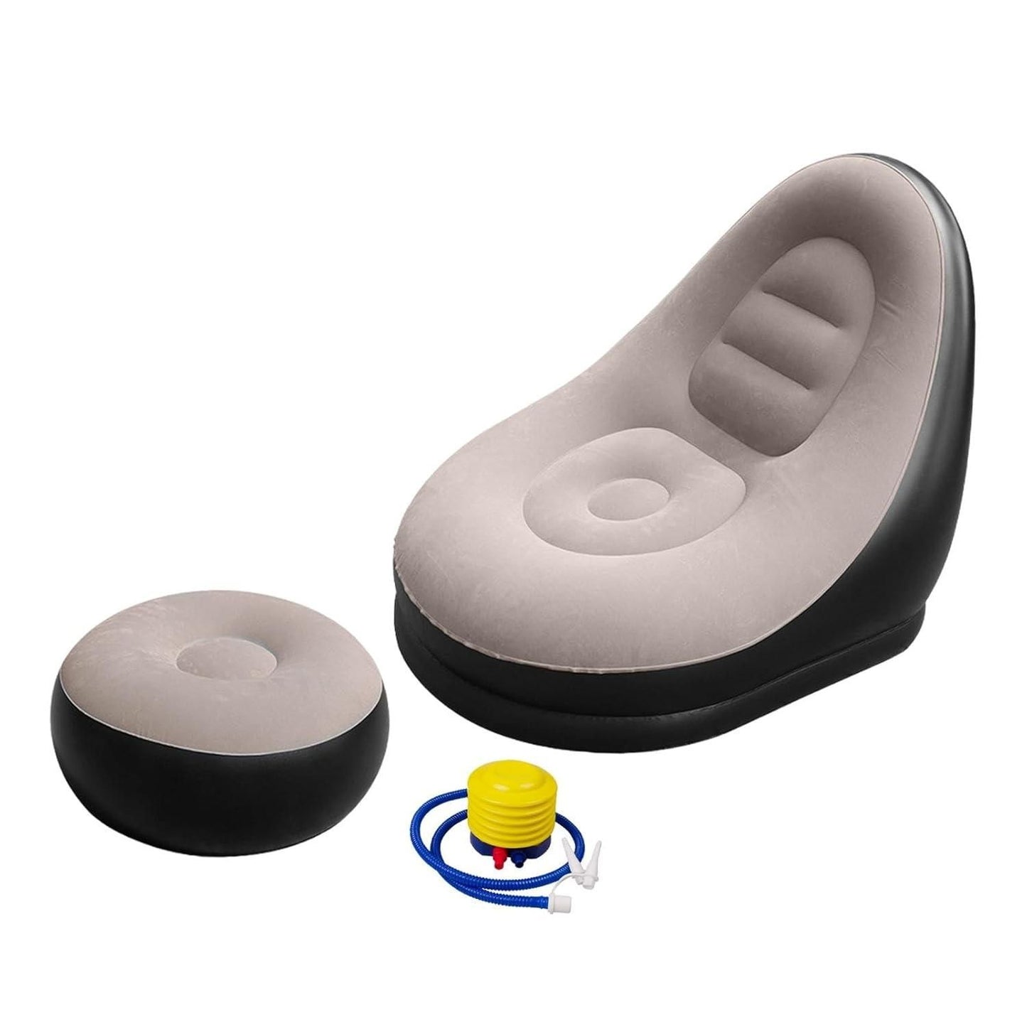 Luxury Inflatable Recliner Sofa with Footrest & Air Pump – Portable Lounge Chair for Home, Outdoors & Travel
