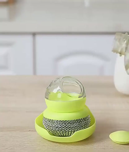 Liquid Soap Dispenser with Integrated Scrubber – Fast, Hygienic, Mess-Free Cleaning