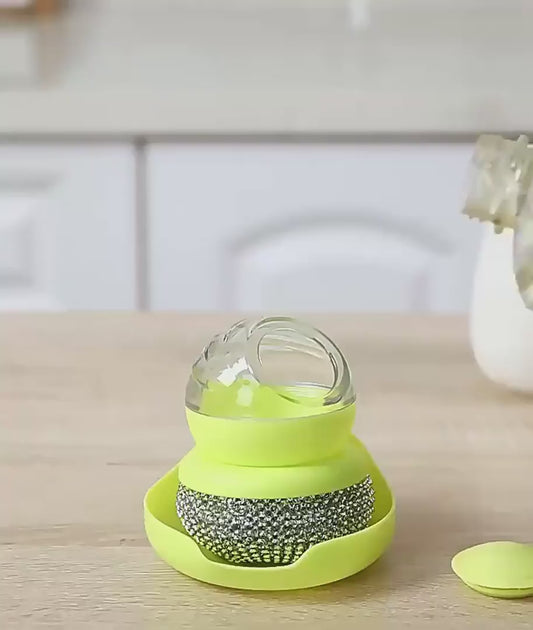 Liquid Soap Dispenser with Integrated Scrubber – Fast, Hygienic, Mess-Free Cleaning
